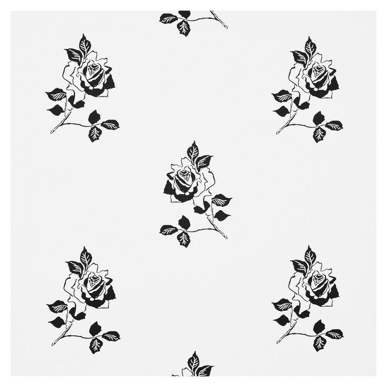 Schumacher Vogue Living Adele Floral Wallpaper in Blackwork For Sale at ...