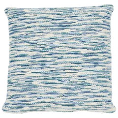 Schumacher Walker Blues Cotton Linen Two-Sided Pillow