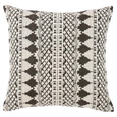 Schumacher Wentworth Embroidery in Carbon 22" Pillow 
