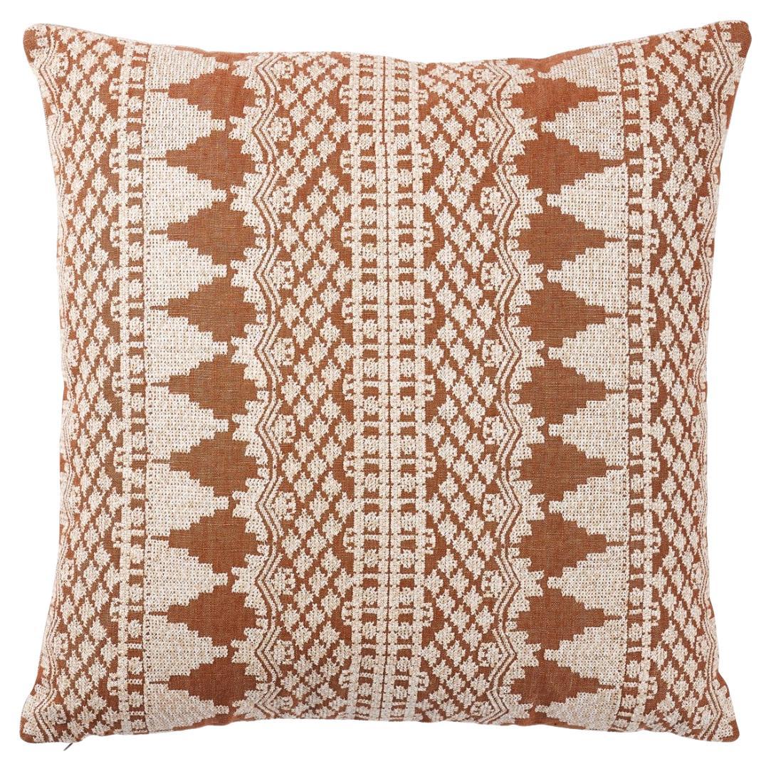 Schumacher Wentworth in Rust Embroidery 22" Pillow 