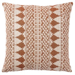 Schumacher Wentworth in Rust Embroidery 22" Pillow 