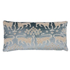 Schumacher Woodland Leopard Velvet Pillow In Mineral