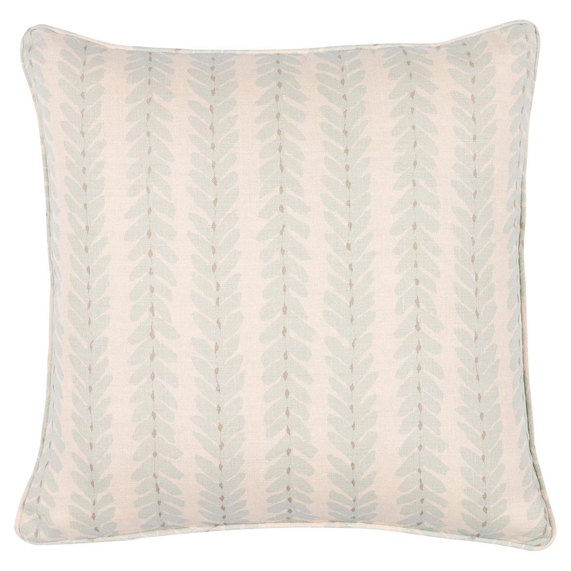 Schumacher Woodperry 18" Pillow in Aqua For Sale