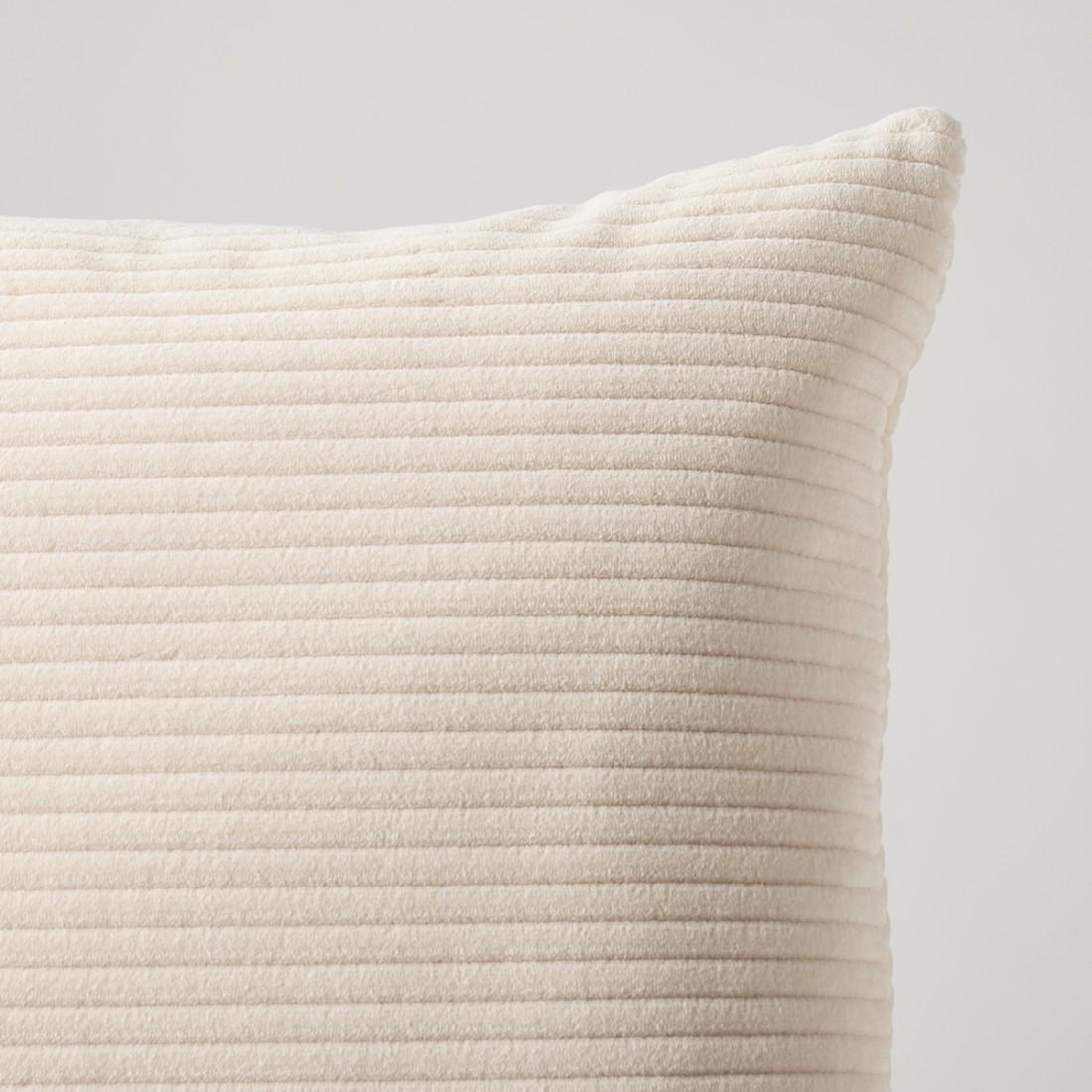 This pillow features Wyatt Corduroy with a knife edge finish. With super soft quarter-inch wales, great texture and a performance finish, Wyatt in winter white is our most versatile corduroy fabric. Easy to use, the cotton classic comes in a range