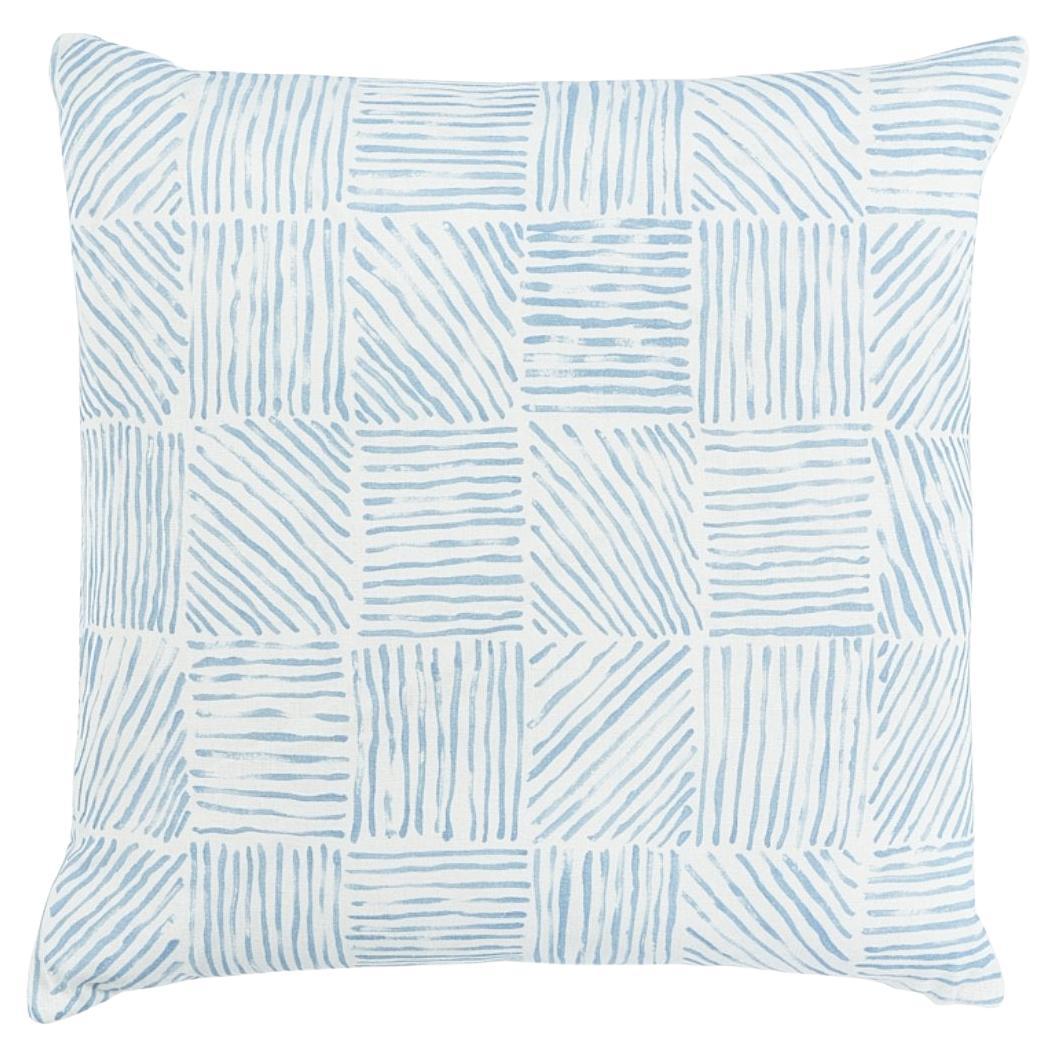 Schumacher x Caroline Z Hurley Katama 22" Pillow In Sky For Sale