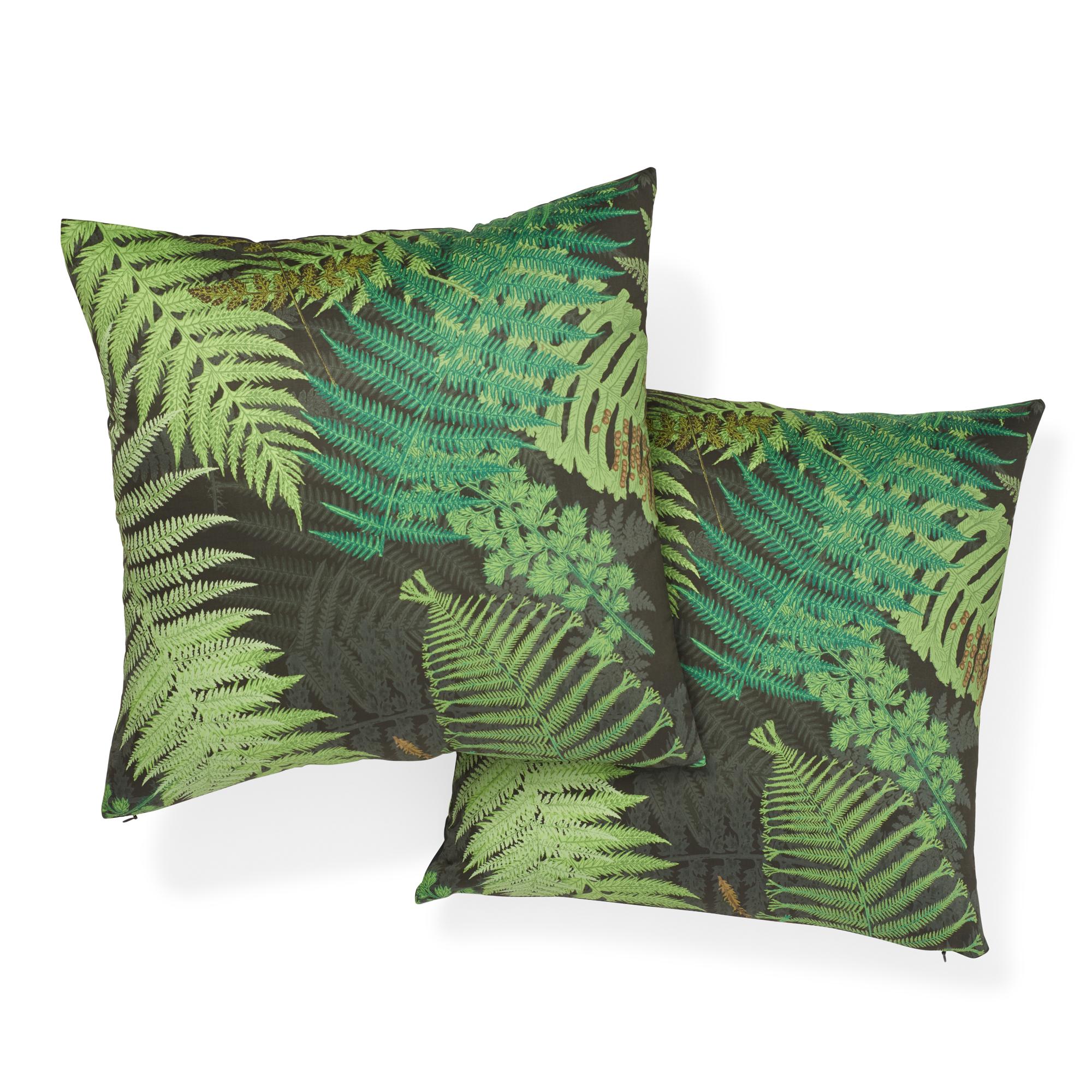 Oreiller en coton vert et noir Fernarium Ribeiro de Schumacher x Clements Ribeiro Neuf - En vente à New York, NY
