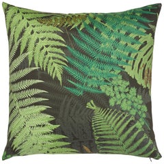 Schumacher x Clements Ribeiro Fernarium Green & Black Cotton Pillow