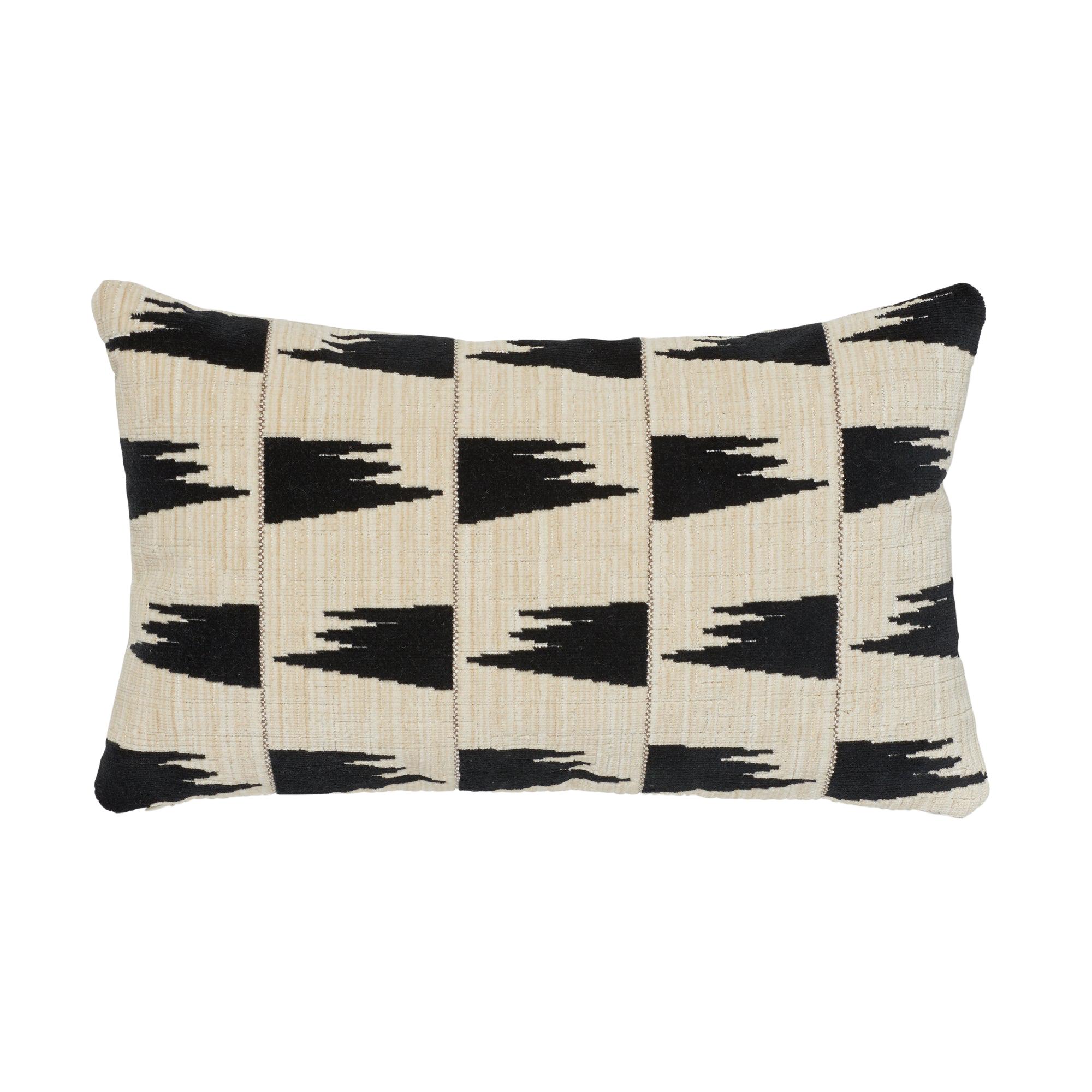 Schumacher x David Kaihoi Tutsi Ivory Cotton Linen Lumbar Pillow For Sale