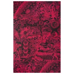 Schumacher x Johnson Hartig Modern Toile Wallpaper in Pink and Black