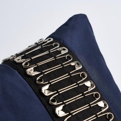 Schumacher x Johnson Hartig Punk Rock Pillow in Navy