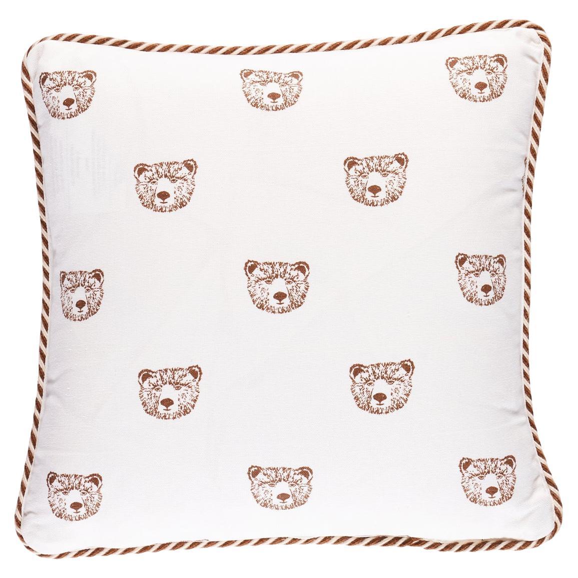 Schumacher x Marie-Chantal Print 16" Pillow in Ivory For Sale