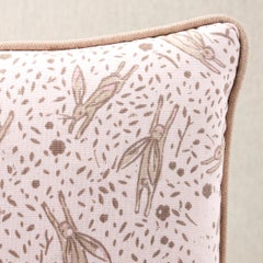Schumacher x Marie-Chantal Rabbit Print 18 x 12" Pillow in Blush