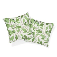 Schumacher x Miles Redd Dogwood Leaf Ivory Two-Sided Cotton Pillow
