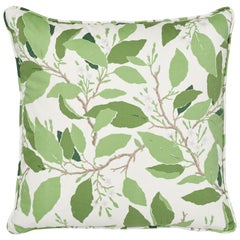 Schumacher x Miles Redd Dogwood Leaf Ivory Two-Sided Cotton Pillow