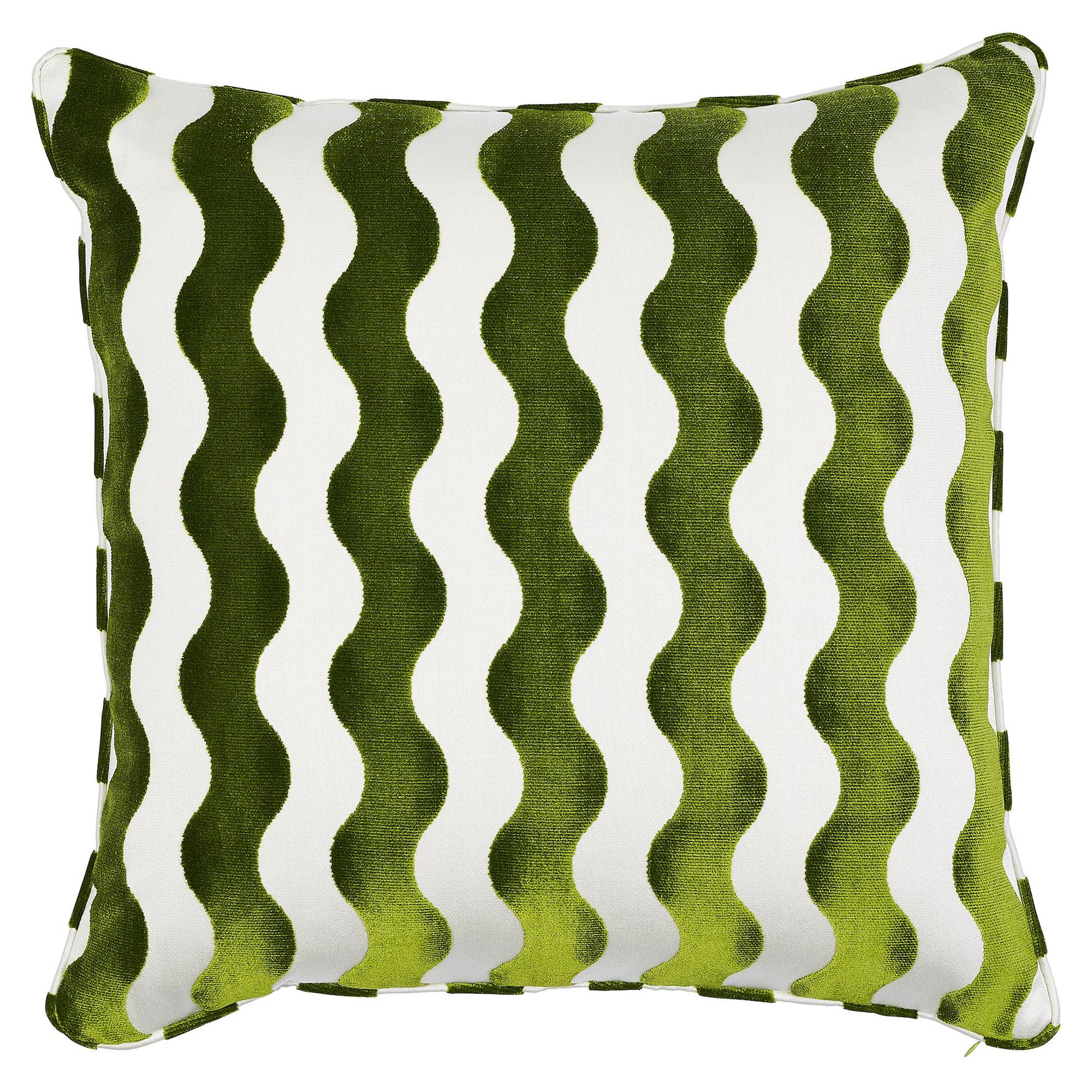 Schumacher x Miles Redd The Wave 22" Pillow in Lettuce For Sale