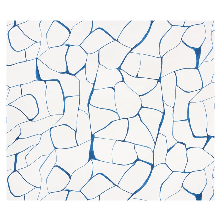 Schumacher X Porter Teleo Filigree Wallpaper In Navy For Sale At 1stdibs