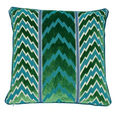 Schumacher X Timothy Corrigan Florentine Velvet Emerald Two-Sided Pillow