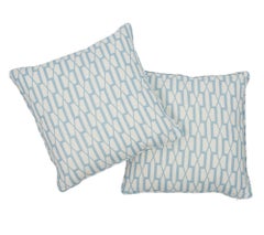 Schumacher x Veere Grenney Belvedere Sky Two-Sided Linen Pillow