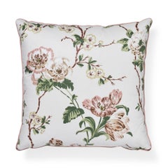 Schumacher X Veere Grenney Betty Chintz Quiet Pink Two-Sided Cotton Pillow