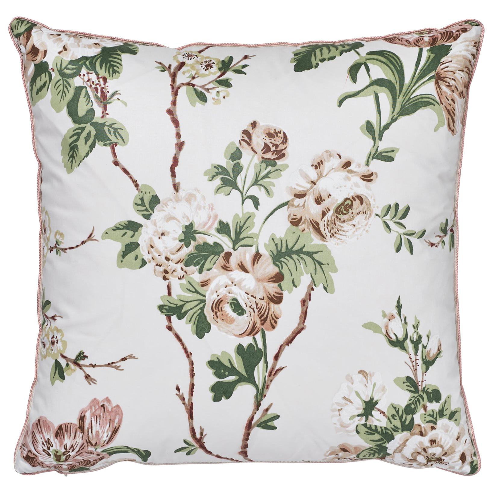 Chinz cushion dark green // tulips and grapes floral cushion // Dutch heritage accent cushion // cotton chinz cushion // Historic home decor
