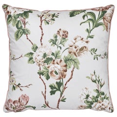 Schumacher X Veere Grenney Betty Chintz Quiet Pink Two-Sided Cotton Pillow