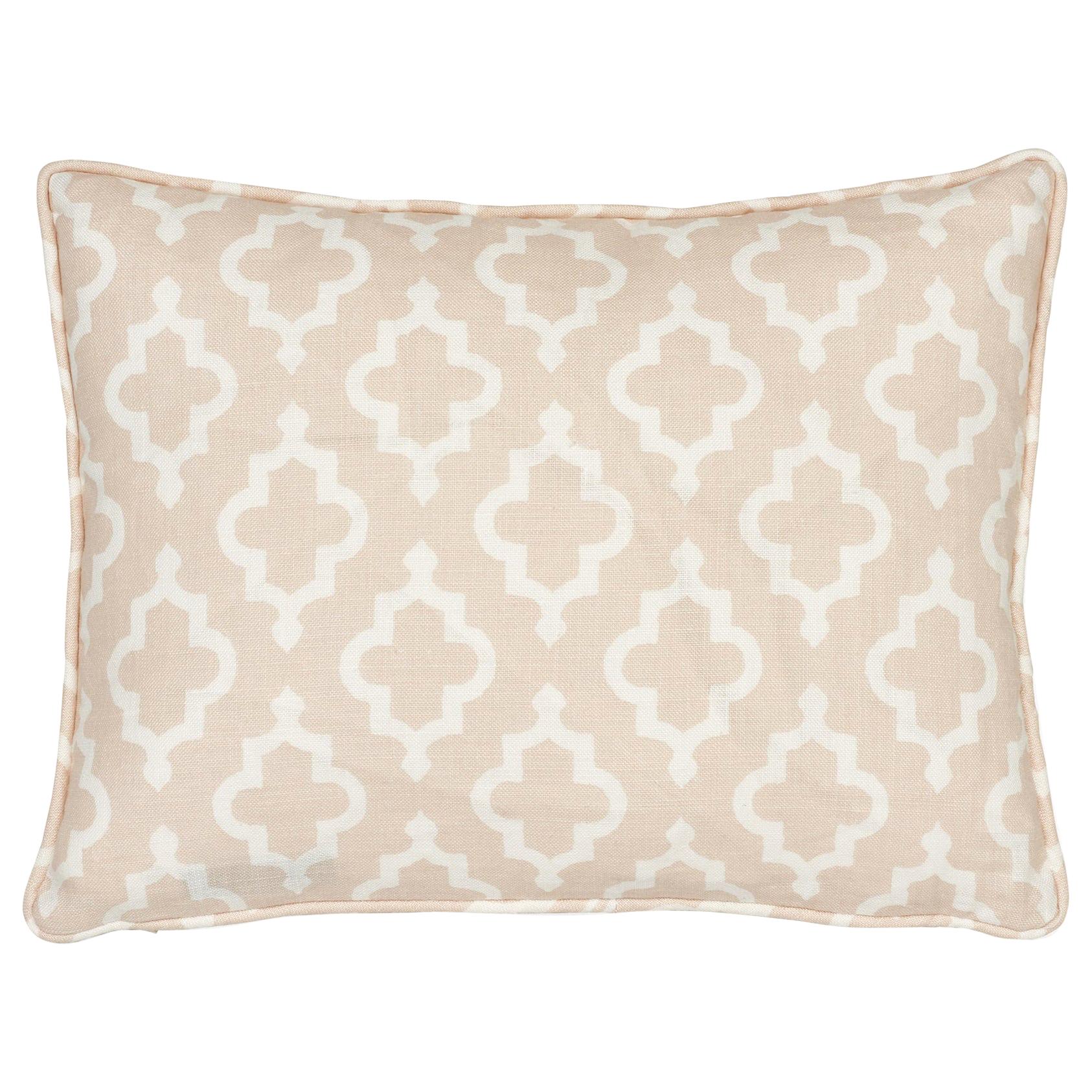 Schumacher x Veere Grenney Jake Quiet Pink Linen Two-Sided Pillow For Sale