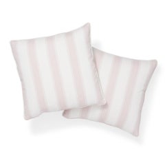 Schumacher X Veere Grenney Rafe Stripe Quiet Pink Two-Sided Pillow