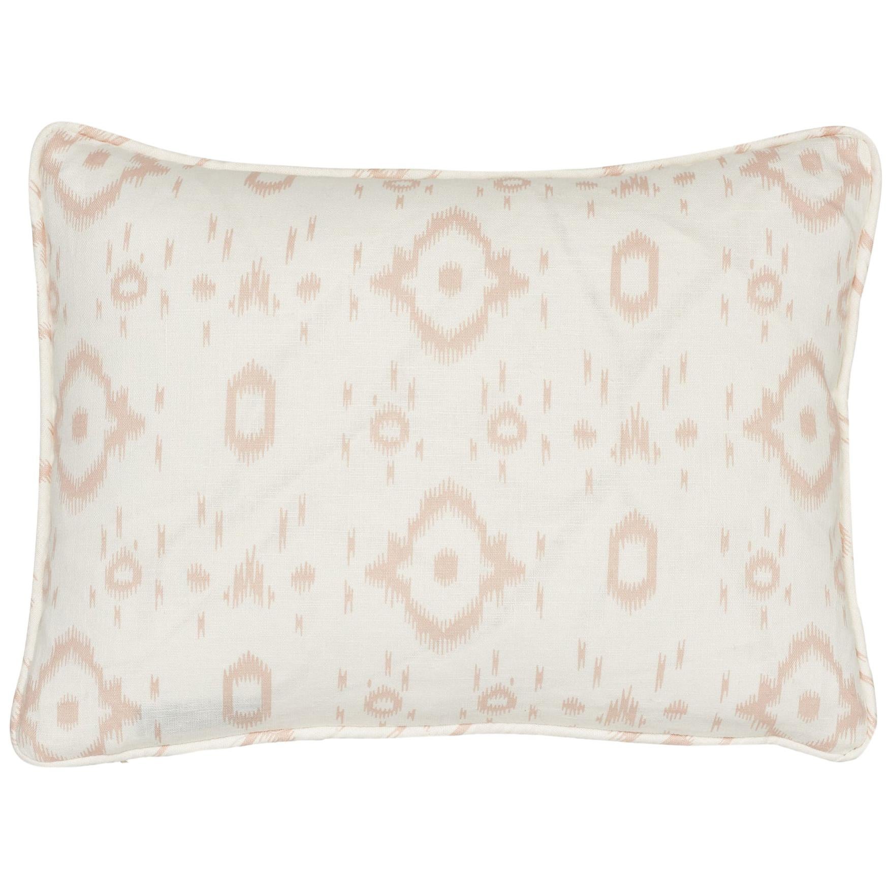 Schumacher x Veere Grenney Tabitha Quiet Pink Linen Two-Sided Pillow For Sale