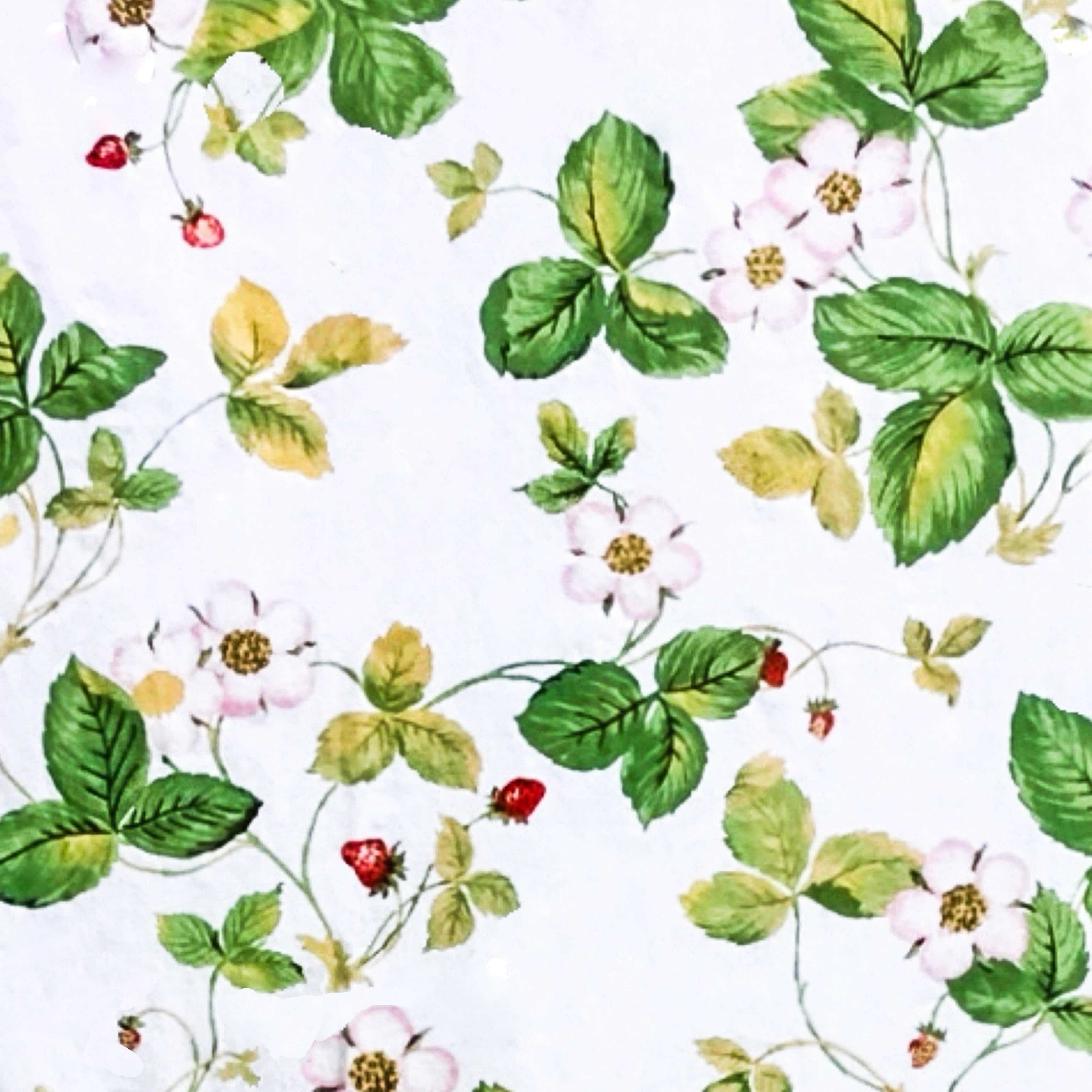 French Provincial Schumacher x Wedgewood Wild Strawberry Wallpaper, Wedgewood Collection, 1972 For Sale