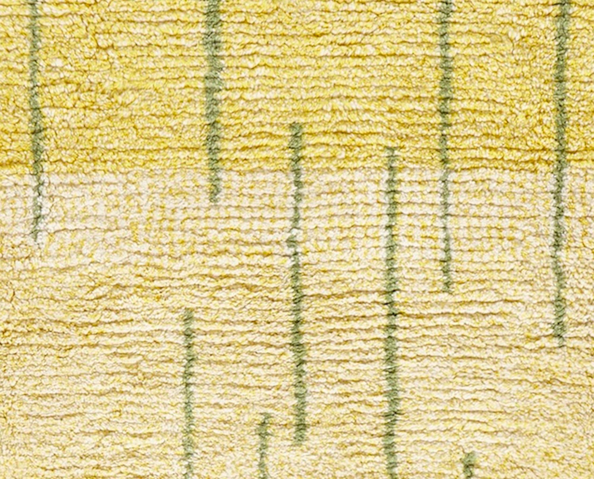 Modern Schumacher XY Daffodil Area Rug in Hand Knotted Wool by Patterson Flynn Martin