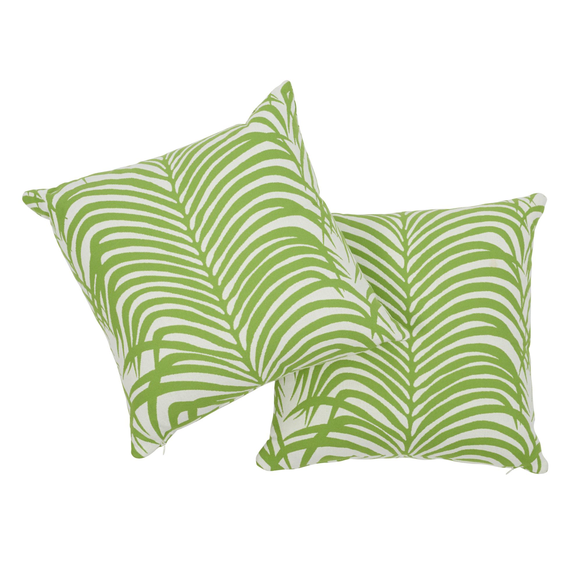 Modern Schumacher Zebra Palm Indoor/Outdoor Leaf Pillow For Sale