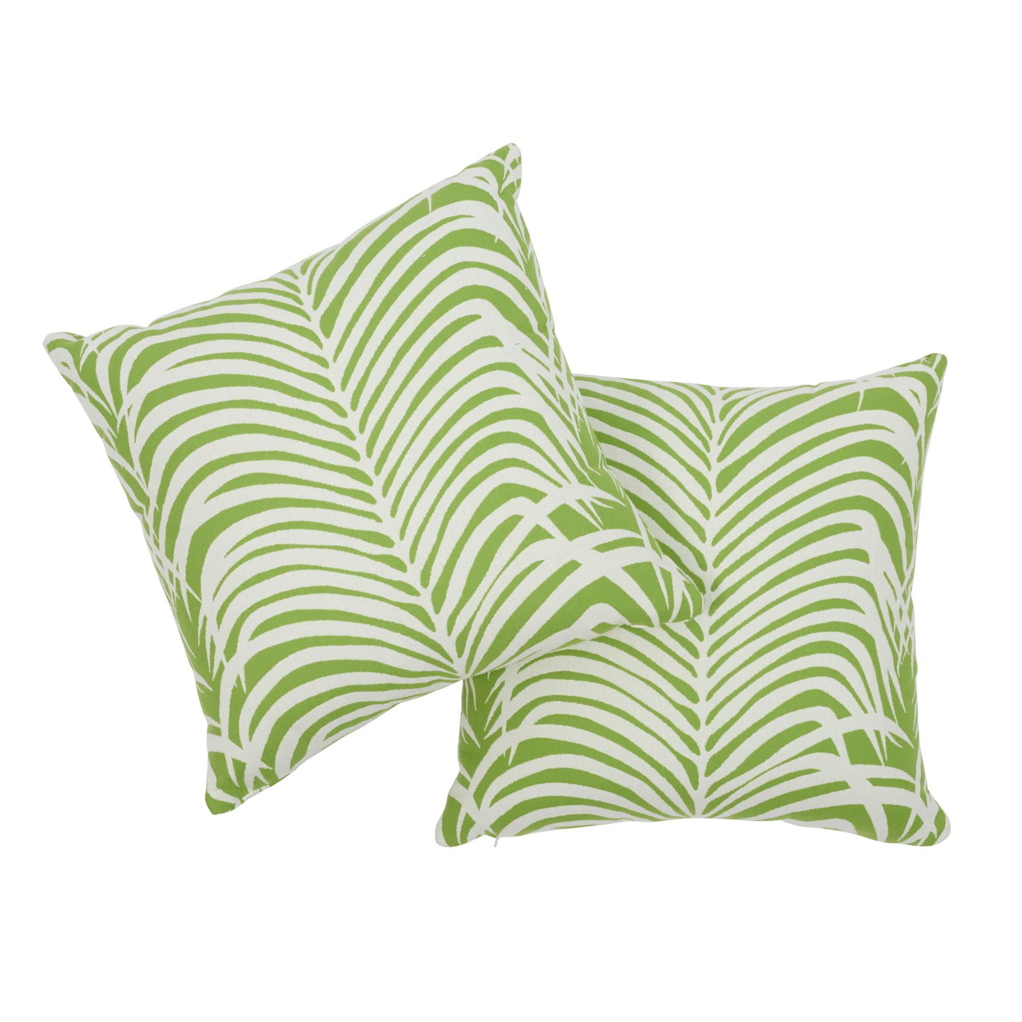 American Schumacher Zebra Palm Indoor/Outdoor Leaf Pillow For Sale