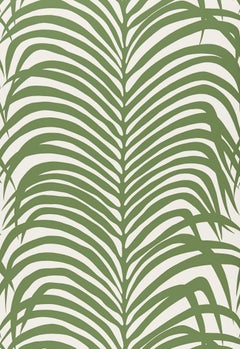 Schumacher Zebra Palm Wallpaper in Jungle