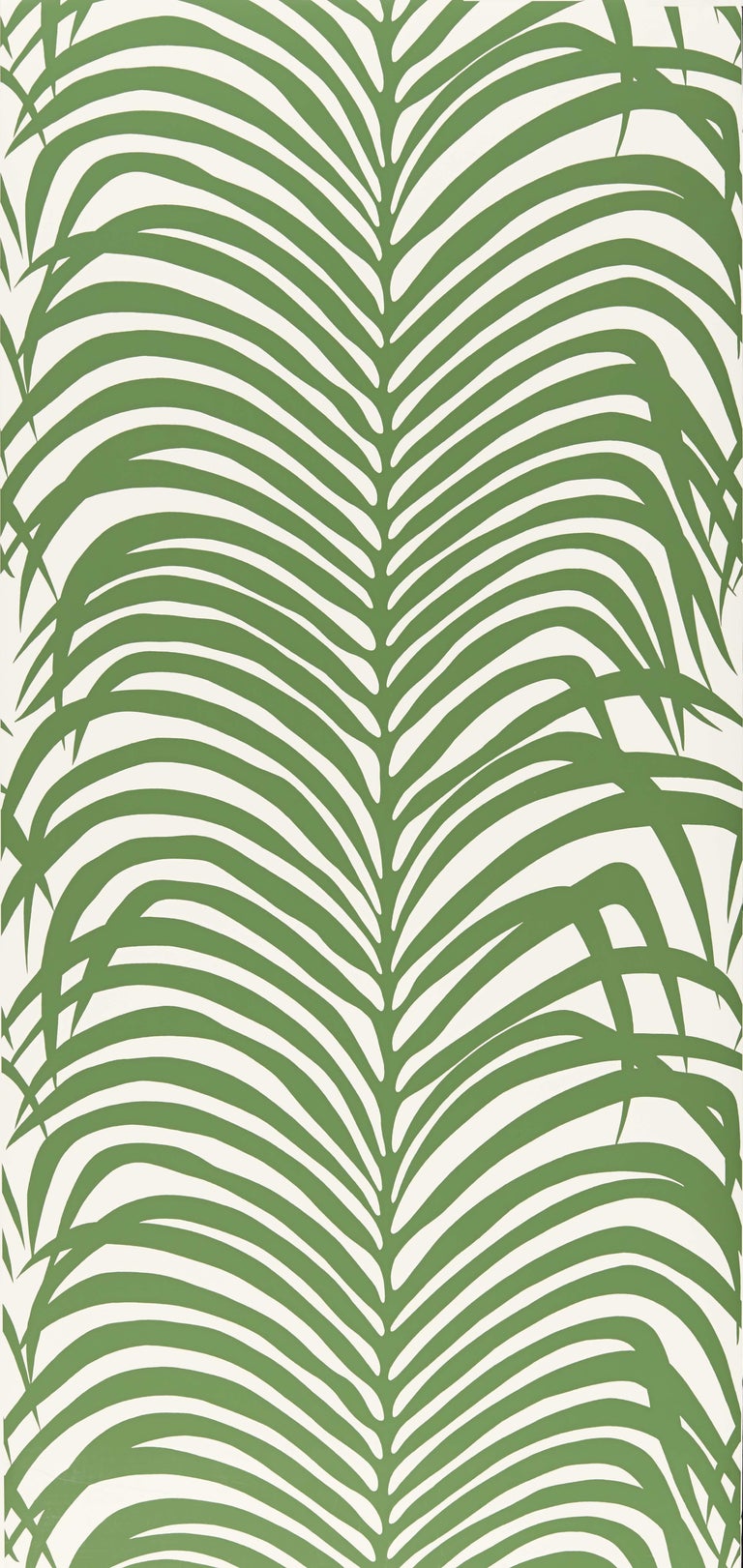 Schumacher Zebra Palm Wallpaper in Jungle For Sale at 1stdibs