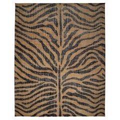 Tapis Schumacher Zebre 10'' x 14'' noué à la main en marron/noir