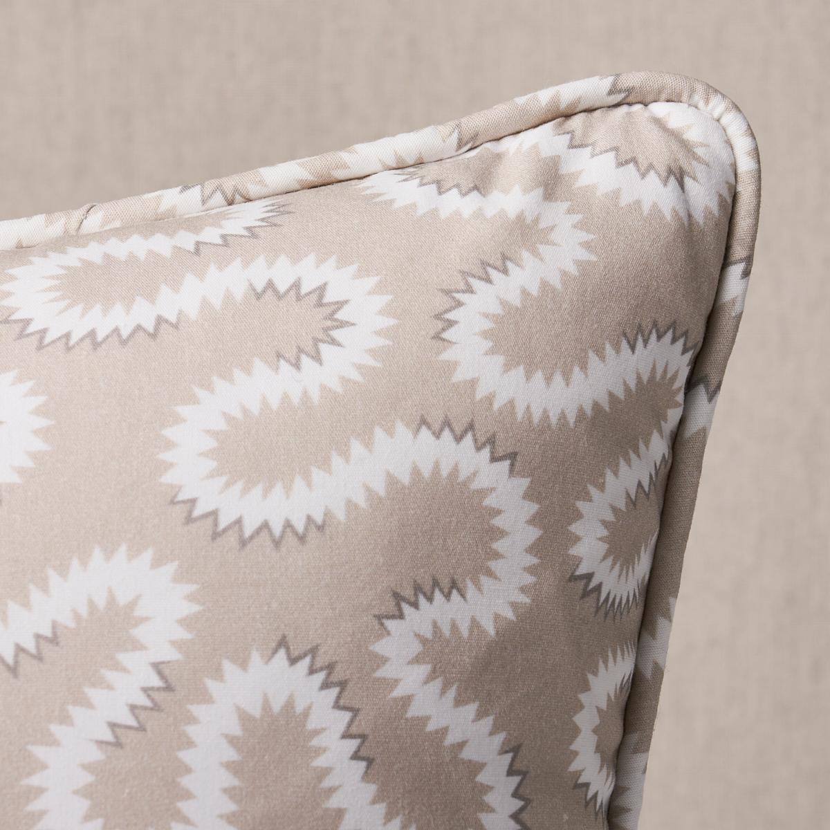 This pillow features Zoelie with a self welt finish. Inspired by a historic document print, Zoelie fabric in natural is a modern take on a traditional vermicelli motif. Pillow includes a feather/down fill insert and hidden zipper closure.

*If out