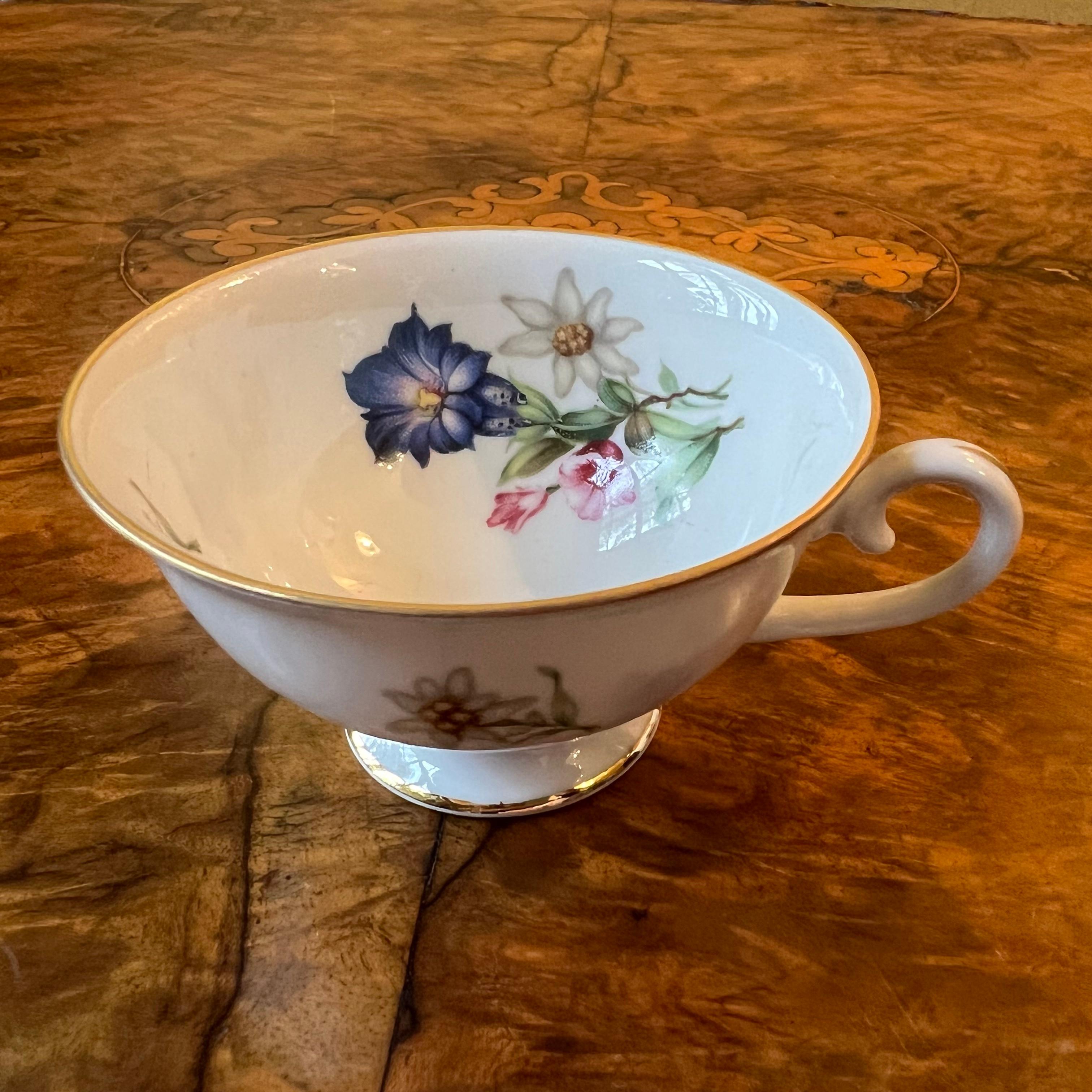 20th Century Schuman Arzbery Floral Coffee Cup & Saucer For Sale