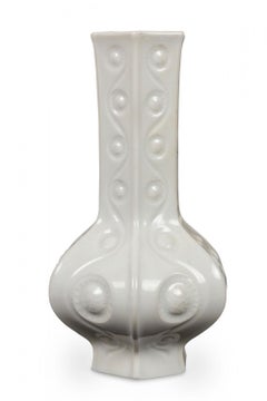 Schumann Arzberg Bavarian GermanWhite Porcelain with Incised Spiral Pattern Vase