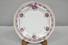 Schumann Bavaria Germany Victorian Reticulated Floral Roses 8.5" Plates - 6 Pcs