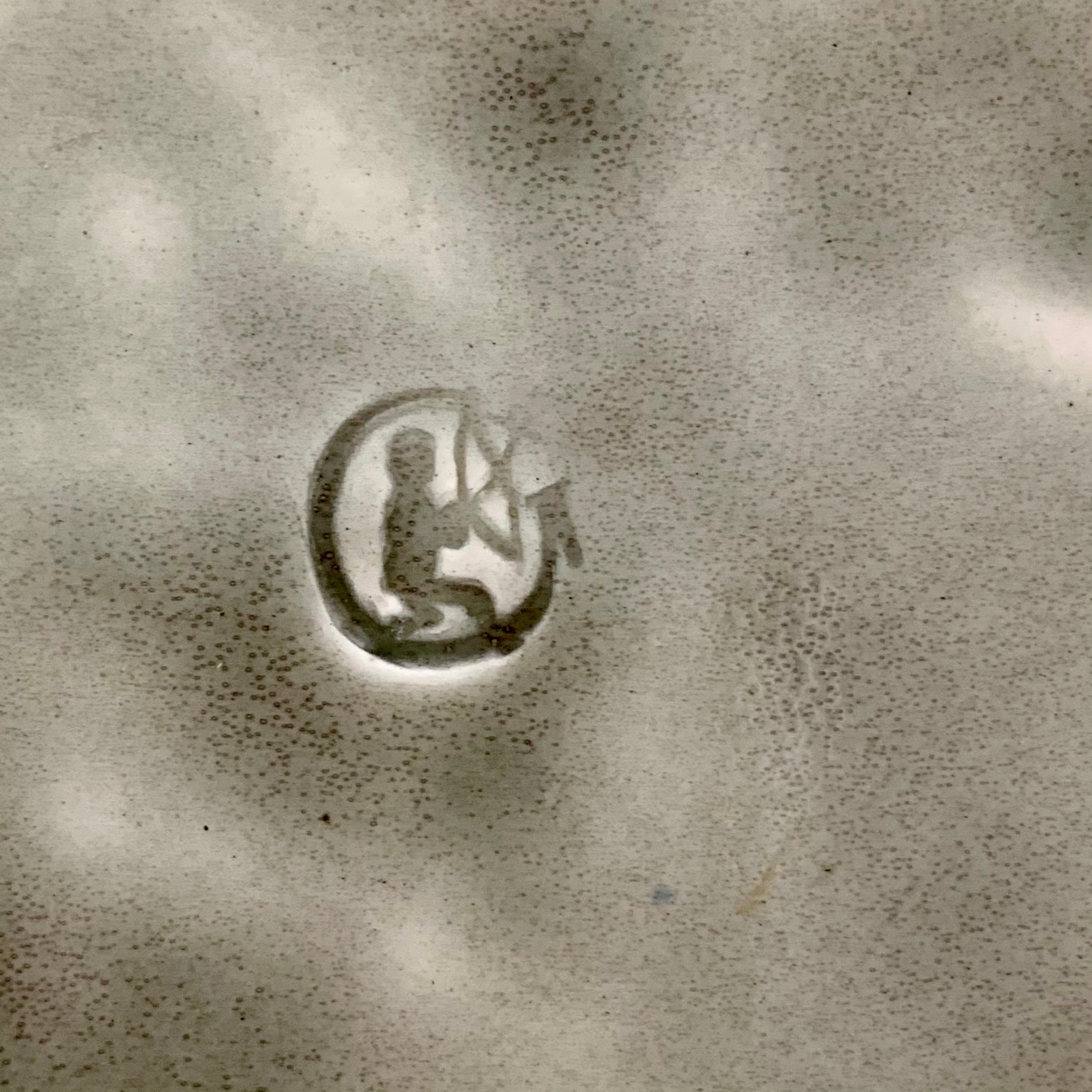 Schütz Josef Steidl Znaim Art Nouveau Moth Majolica Glazed Dessert Set, 6 Plates 7