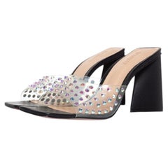 Schutz, perspex mules with rhinestones