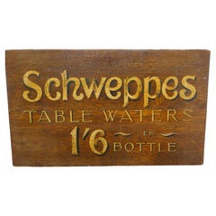 Schweppes Table Waters Oak Trade Sign Board