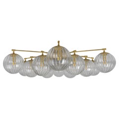 Lustre encastré Schwung Orion, modèle rond moderne en laiton et verre