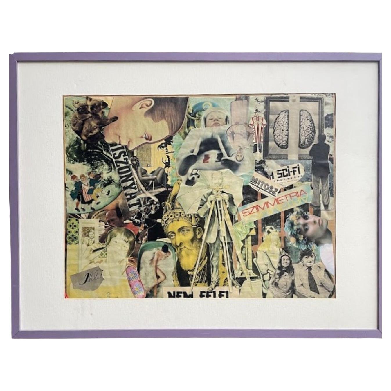 Sci-Fi Symmetria - Collage en techniques mixtes, Hongrie, années 1970