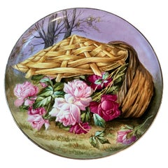 SCI Laveno Art Nouveau Italian Hand Painted Ceramic Plate to Hang on the Wall