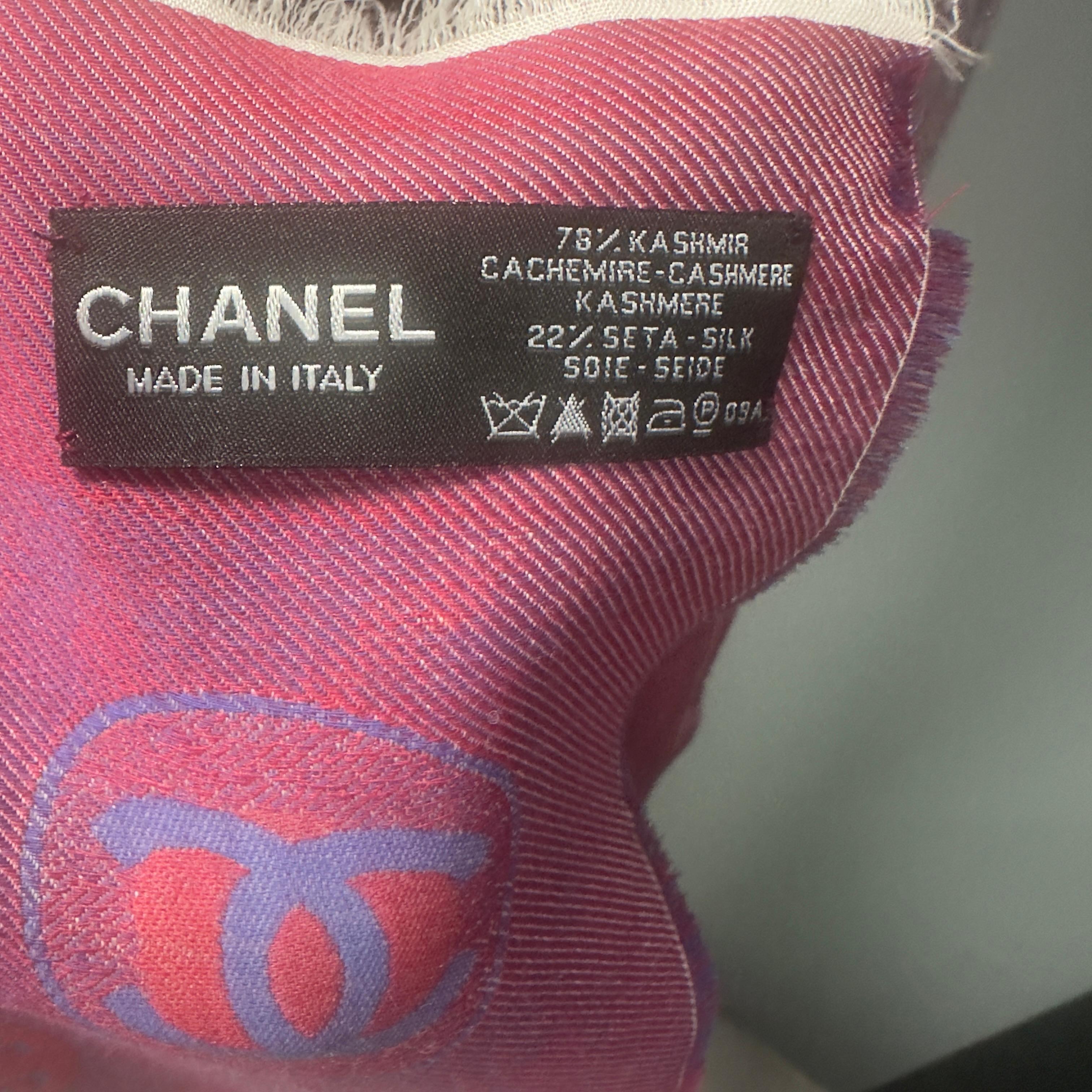 Gray Sciarpa Chanel in cachemire e seta pari al nuovo