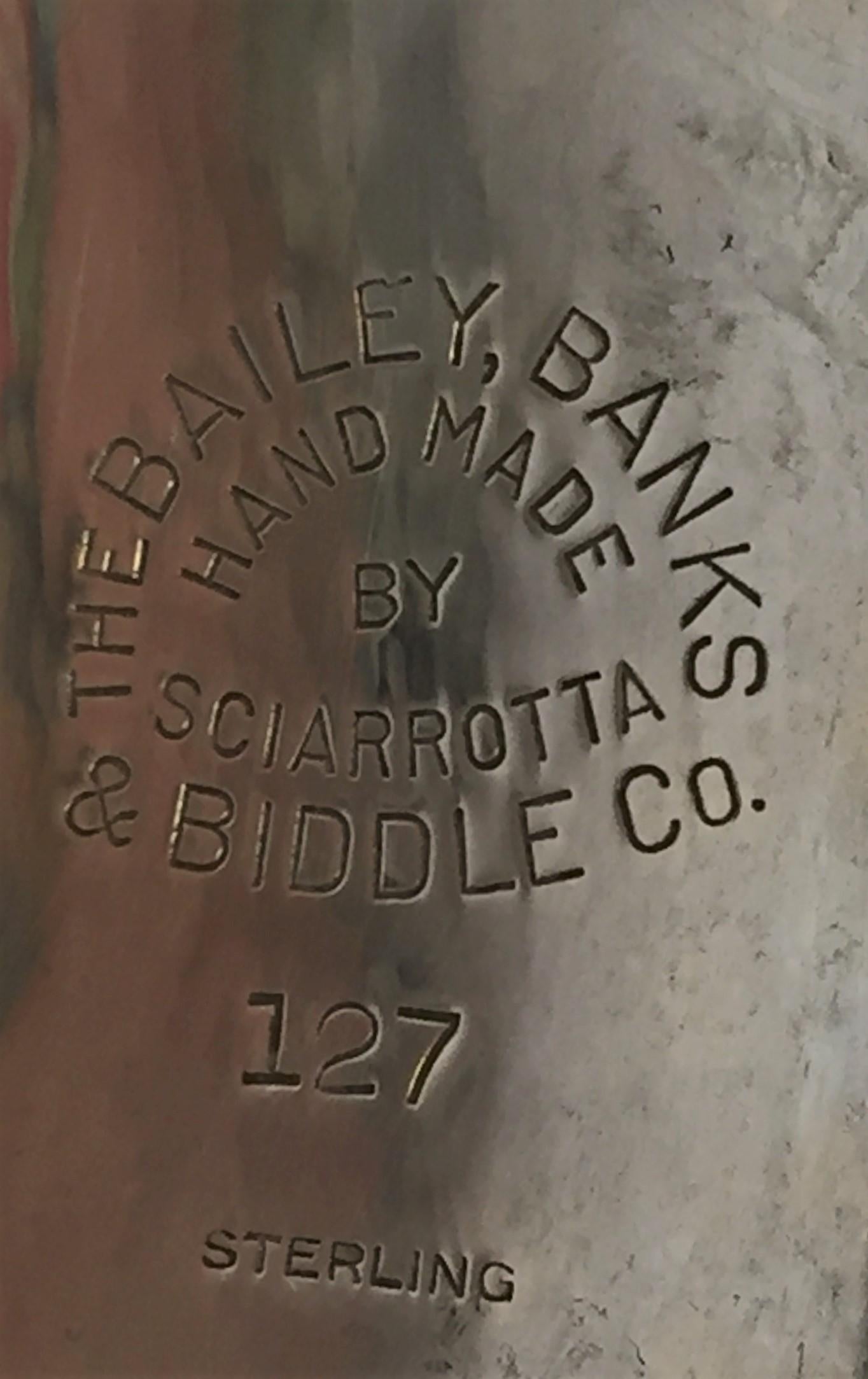 Sciarrotta Bailey, Banks & Biddle Sterlingsilber-Kerzenständer, Mid-Century Modern im Zustand „Gut“ im Angebot in New York, NY