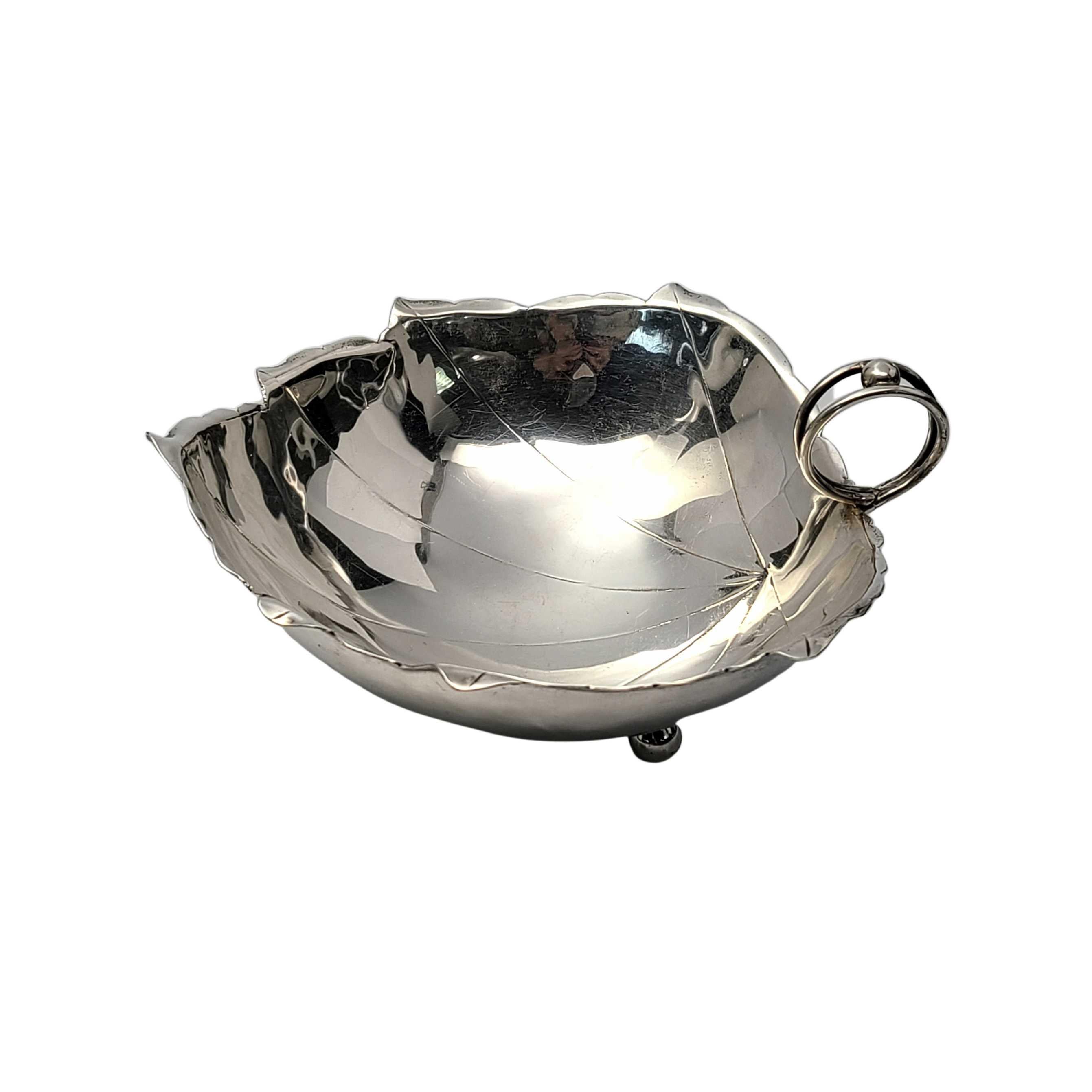 Sciarrotta Handmade Sterling Silver 83C Large Leaf Dish for Gump's In Good Condition For Sale In Washington Depot, CT