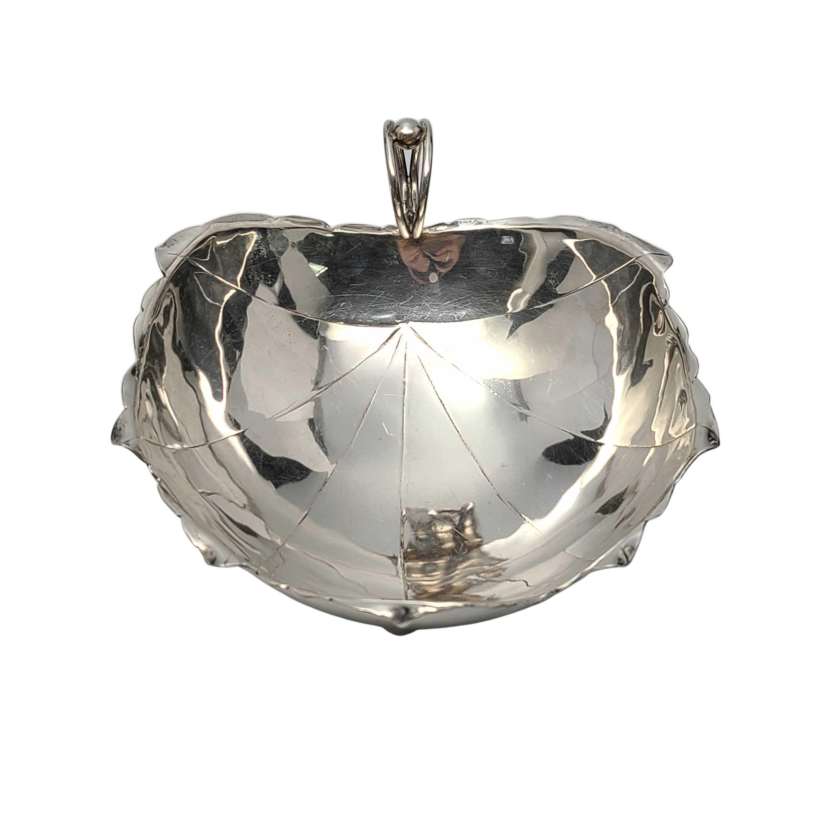 20th Century Sciarrotta Handmade Sterling Silver 83C Large Leaf Dish for Gump's For Sale