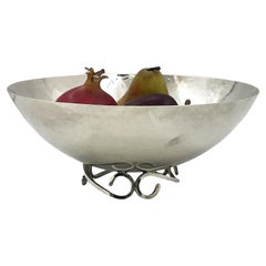 Sciarrotta Sterling Silver Centerpiece Bowl in Mid-Century Modern Style